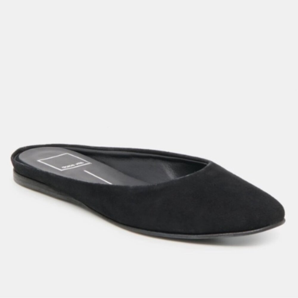 Dolce VIta Eila Black Suede Mule Flats - Sz 11